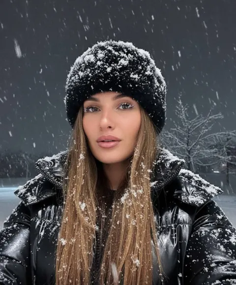 Snowy Night Selfie Portrait