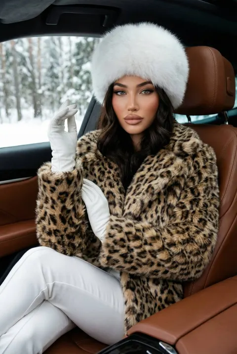 Luxury Winter Car Fashion Portrait