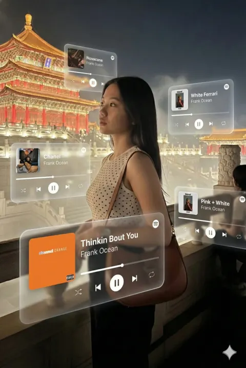 Floating Spotify Cards AR Effect