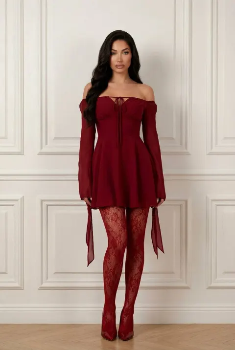 Crimson Elegance Fashion Portrait