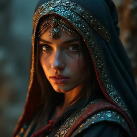 Arabian Nights Character in Dramatic 3D Chiaroscuro