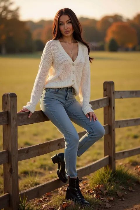Autumn Countryside Fashion Portrait