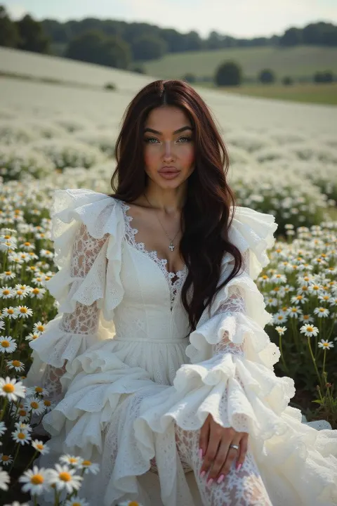 Lace Beauty in Daisy Fields