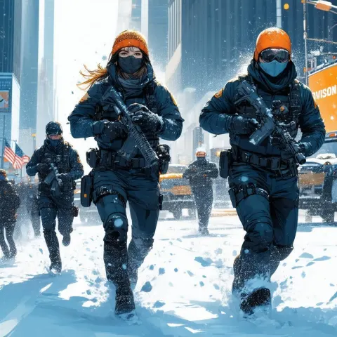 Manga Division Agents Sprint Through Snowy New York
