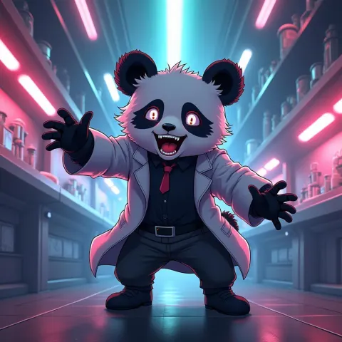 Panda Mad Scientist Anime Key Visual