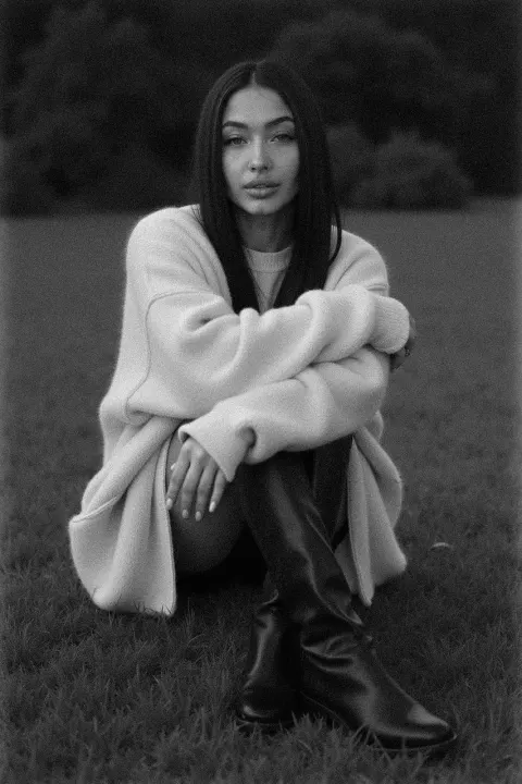 Cinematic Black White Portrait
