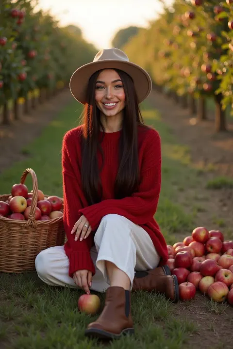 Golden Hour Apple Orchard Portrait