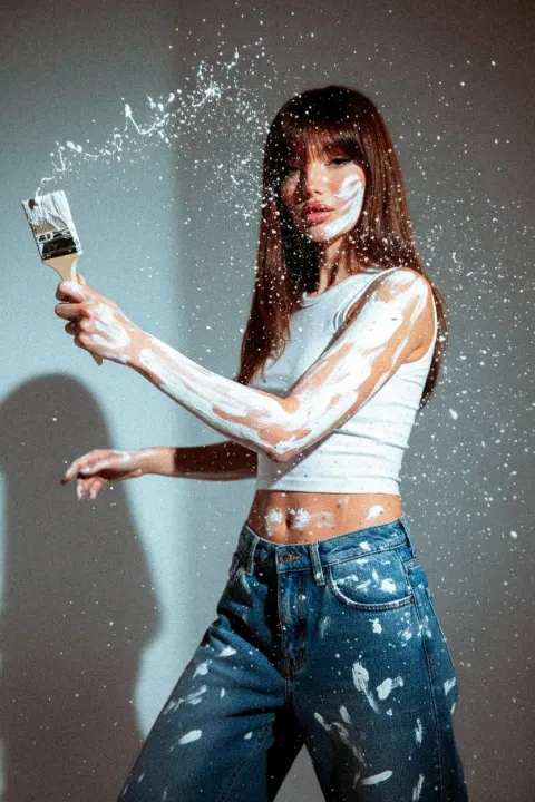 Paint-Splattered Fashion Art