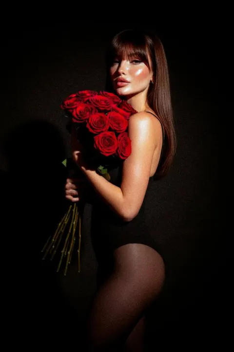 Dark Rose Fashion Editorial Portrait
