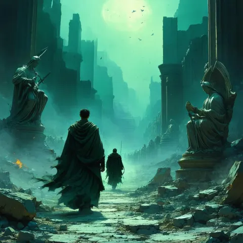 Valiant Monk Guiding Souls Past Shattered Gods