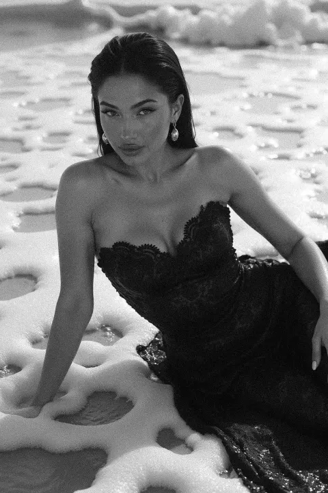 Cinematic Black and White Ocean Portrait