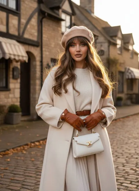 Cinematic Autumn Golden Hour Fashion Portrait