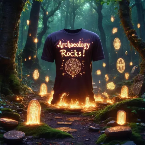 Archaeology Rocks Shirt With Glowing Runes
