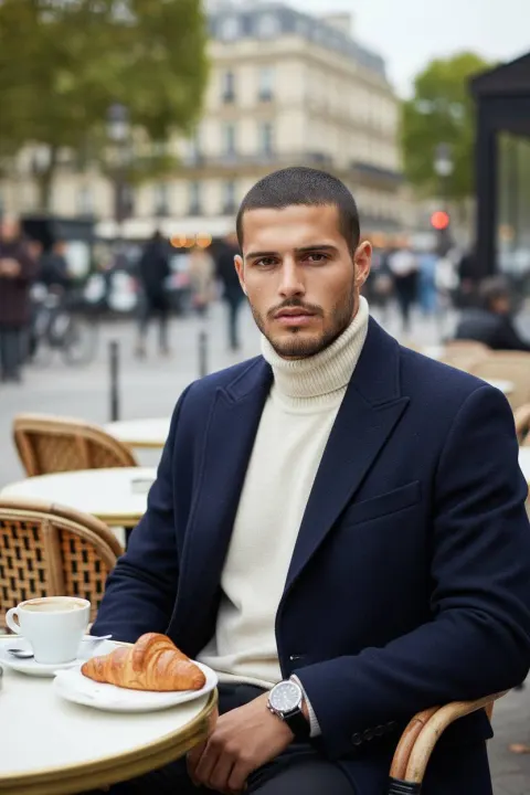 Paris Café Gentleman Portrait