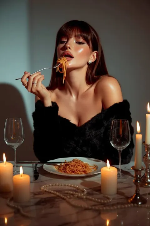 Luxury Spaghetti Dinner Portrait