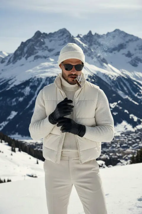 Alpine Winter Elegance Portrait
