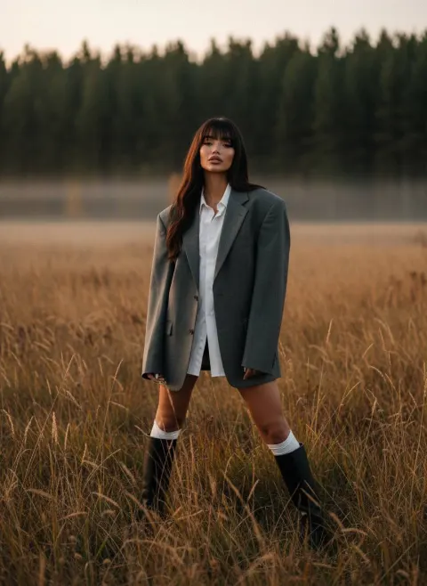 Cinematic Forest Fashion Portrait