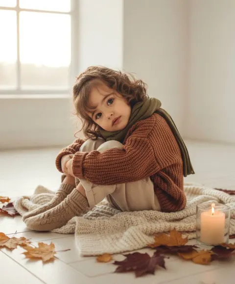 Cozy Autumn Child Portrait