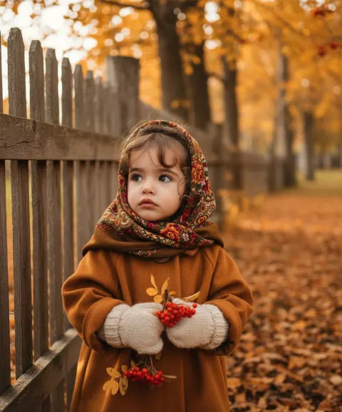 Golden Autumn Child Portrait