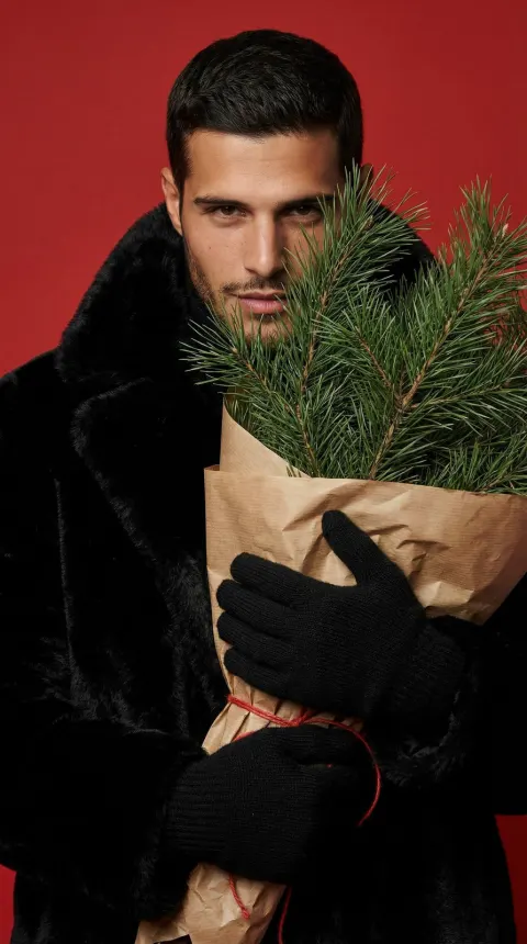 Mischievous Man with Pine Bundle