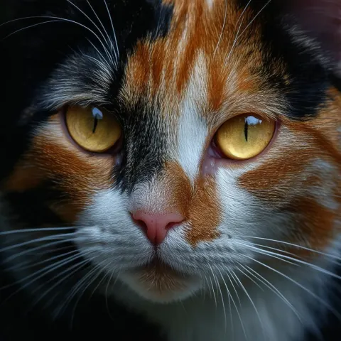 Calico Cat Closeup on Ektachrome Film