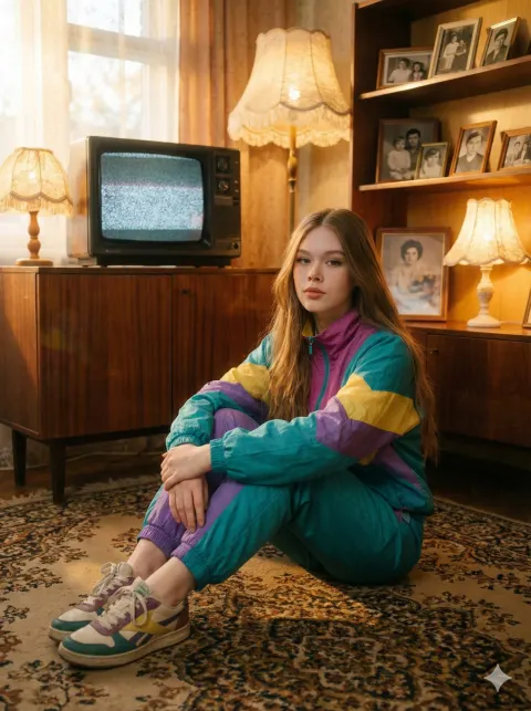 Retro Living Room Nostalgia Portrait