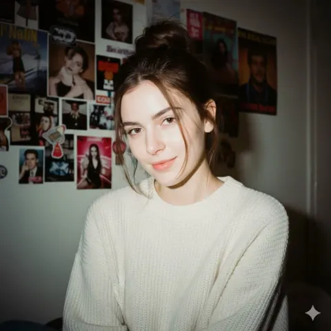 90s Flash Portrait Nostalgic Glow