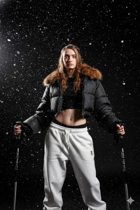 Y2K Snowstorm Night Portrait