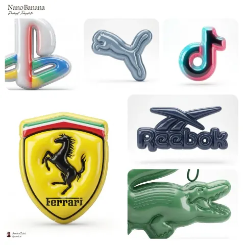 Inflated Plastic Logo 3D Render