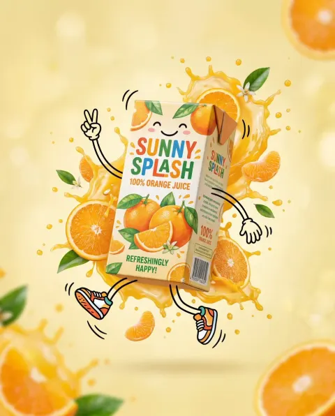 Creative Juice Carton Ad Photography