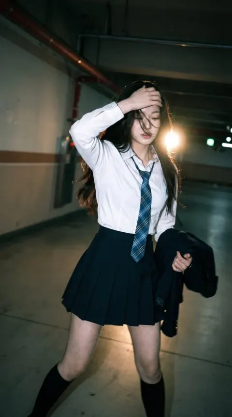 Candid Urban Portrait In Dim Garage
