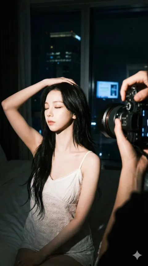 Karina Night BTS High Contrast Portrait