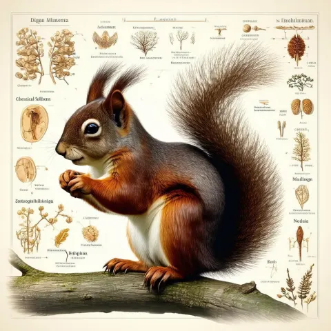Squirrel Anatomy in Precise Scientific Illustration