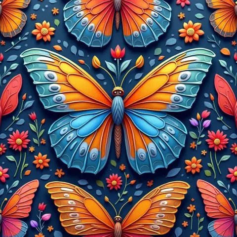 Stop Motion Butterfly Wing Fabric Pattern