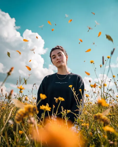 Cinematic Portrait in Wildflowers