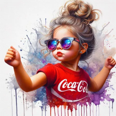 Comic Style Girl Dancing in Sunglasses