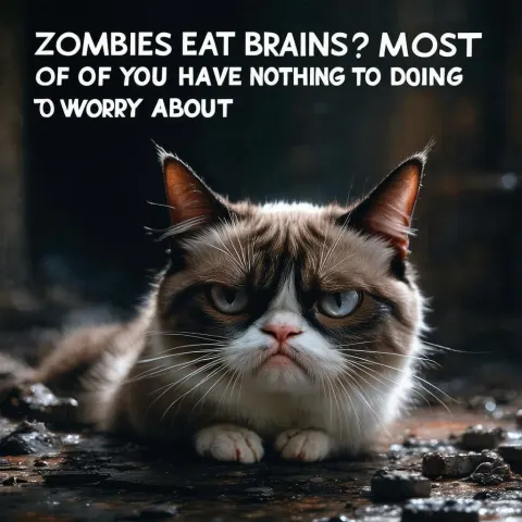 Grumpy Cat Zombie Meme on Gritty Film