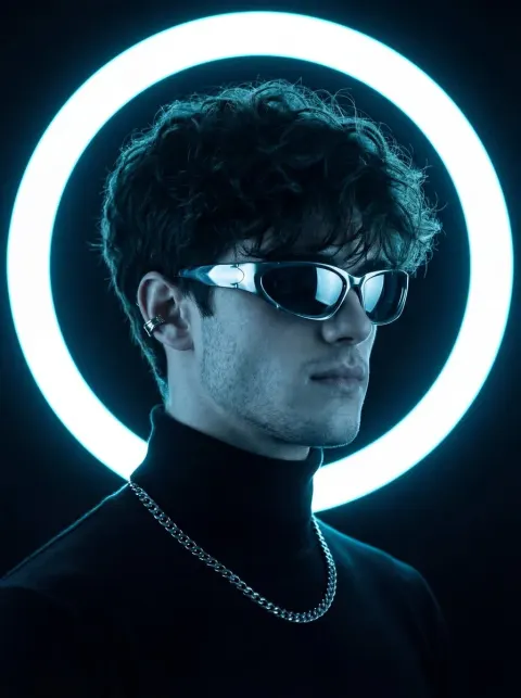 Neon Halo Portrait