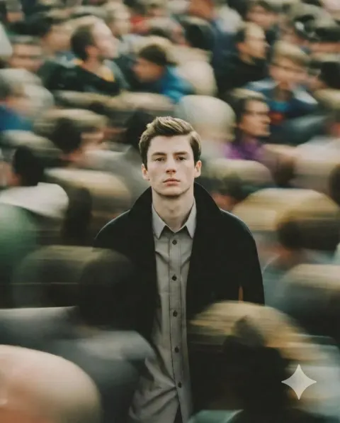 Still Man in Motion Crowd
