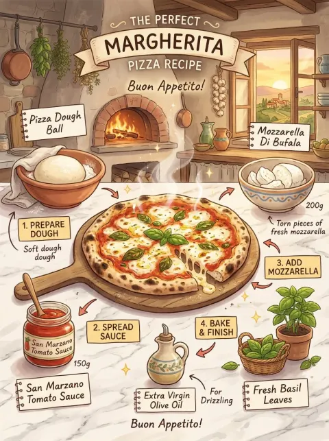 Ghibli-Style Margherita Pizza Recipe