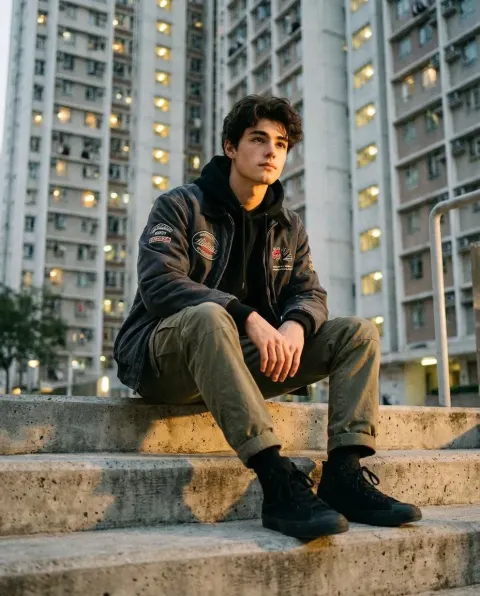 Golden Hour Streetwear Portrait