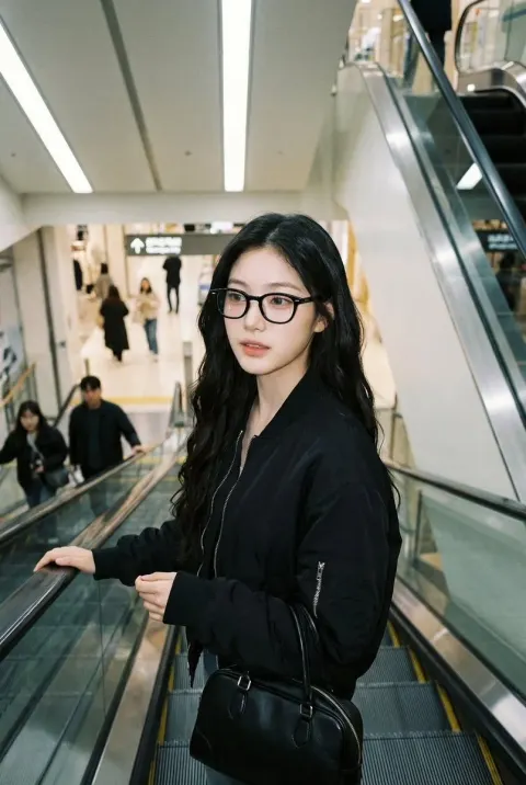 Escalator Candid Urban Snapshot