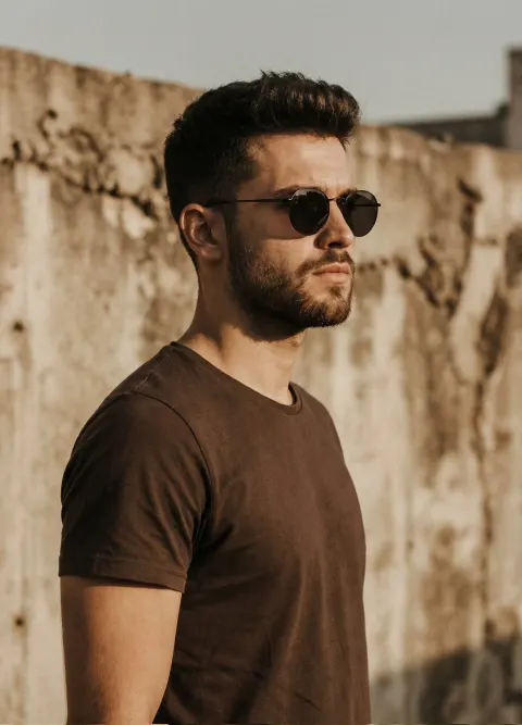 Cinematic Portrait Handsome Man Golden Hour