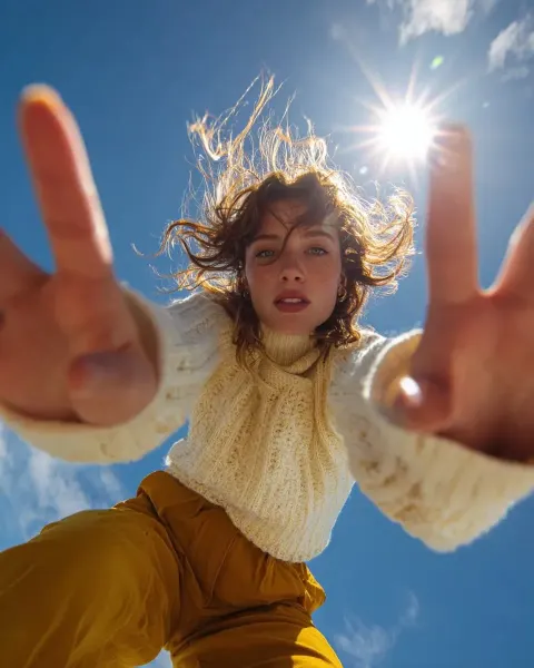 Backlit Fashion Fisheye Portrait