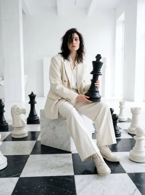Cinematic Chess Fashion Portrait