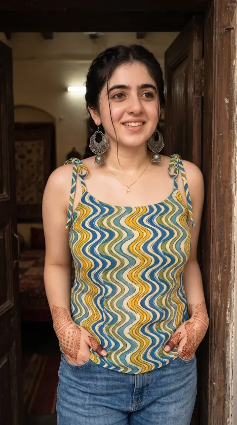South Asian Woman Doorway Portrait