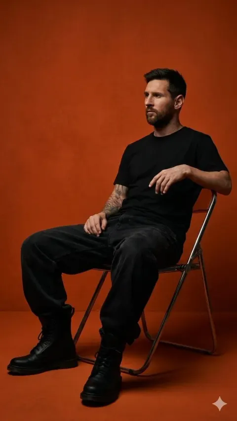 Dark Orange Studio Portrait