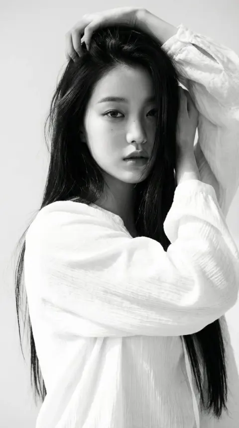 Serene Black-and-White Portrait