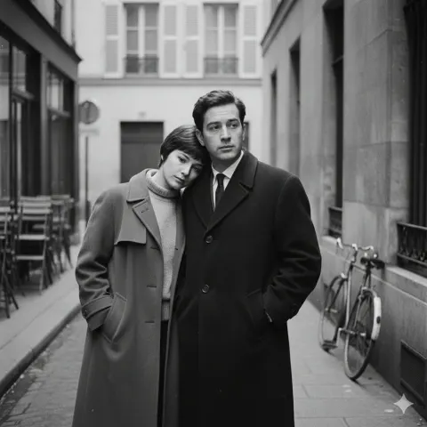 French New Wave Minimalist Lovers