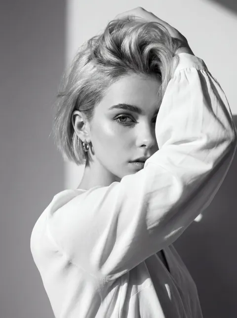 Monochrome Fashion Editorial Portrait